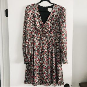 Kate Spade floral park clip dot mini dress